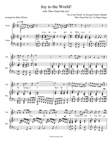 Joy to the World/How Great Our Joy--violin solo (arr. Beka Wilson)