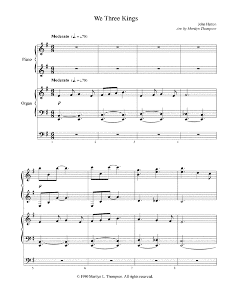 We Three Kings--Piano/Organ.pdf (arr. MarilynThompson)