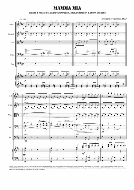 Mamma Mia (arr. Mariano Abad)