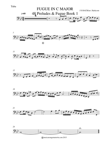 Fugue in C Major from 48 Preludes & Fugues Book 1 (arr. musicarrangements4u.com)