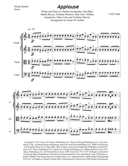 Applause (arr. James M. Guthrie, ASCAP)