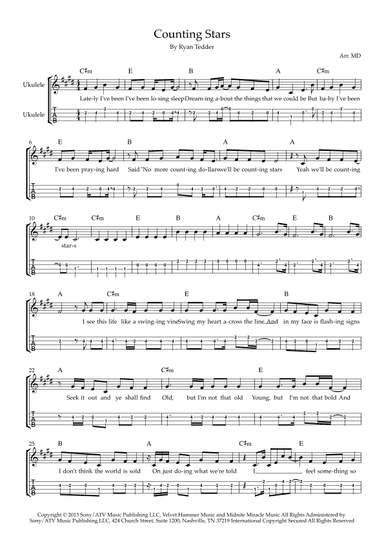 Counting Stars (arr. Arr MD)