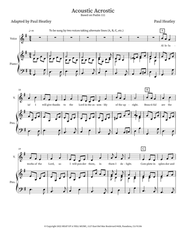 Acoustic Acrostic (Psalm 111)