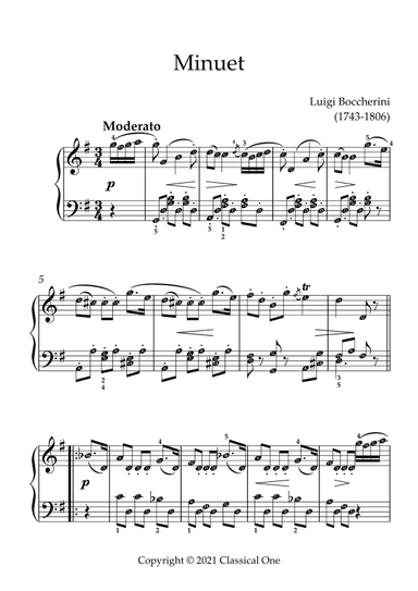 Boccherini - Minuet(With Note name) (arr. MPS)