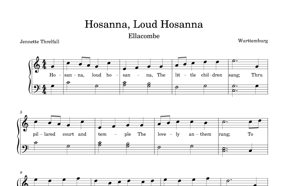 Hosanna, Loud Hosanna (arr. Colby Gordon)