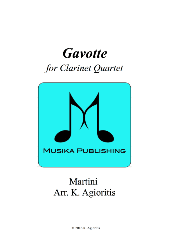 Gavotte - for Clarinet Quartet (arr. Kate Agioritis)