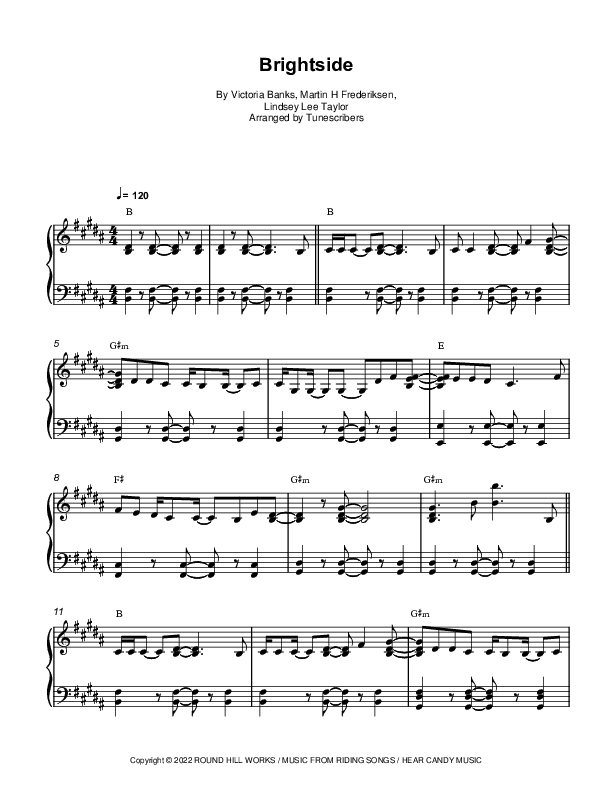 Brightside (arr. Tunescribers)