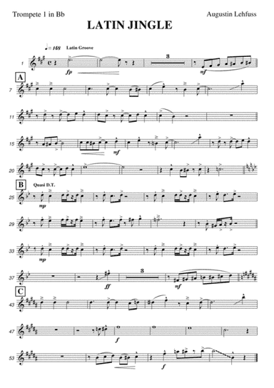 Latin Jinge - "Jingle Bells" in a latin version for brass quintet (arr. Augustin Lehfuss)