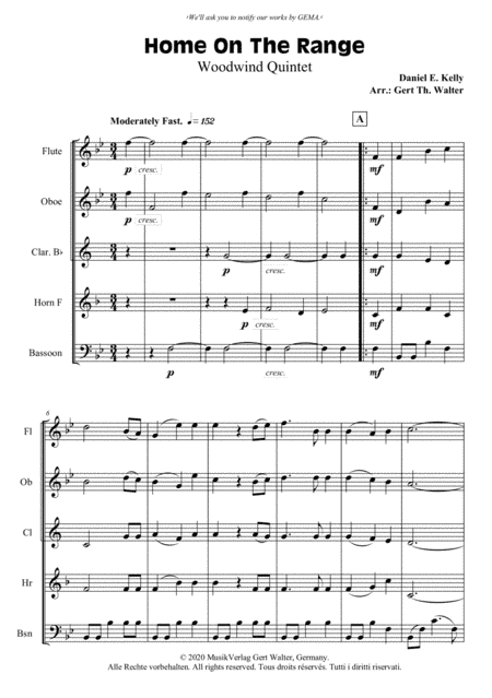 Home On The Range (arr. Gert Th. Walter)