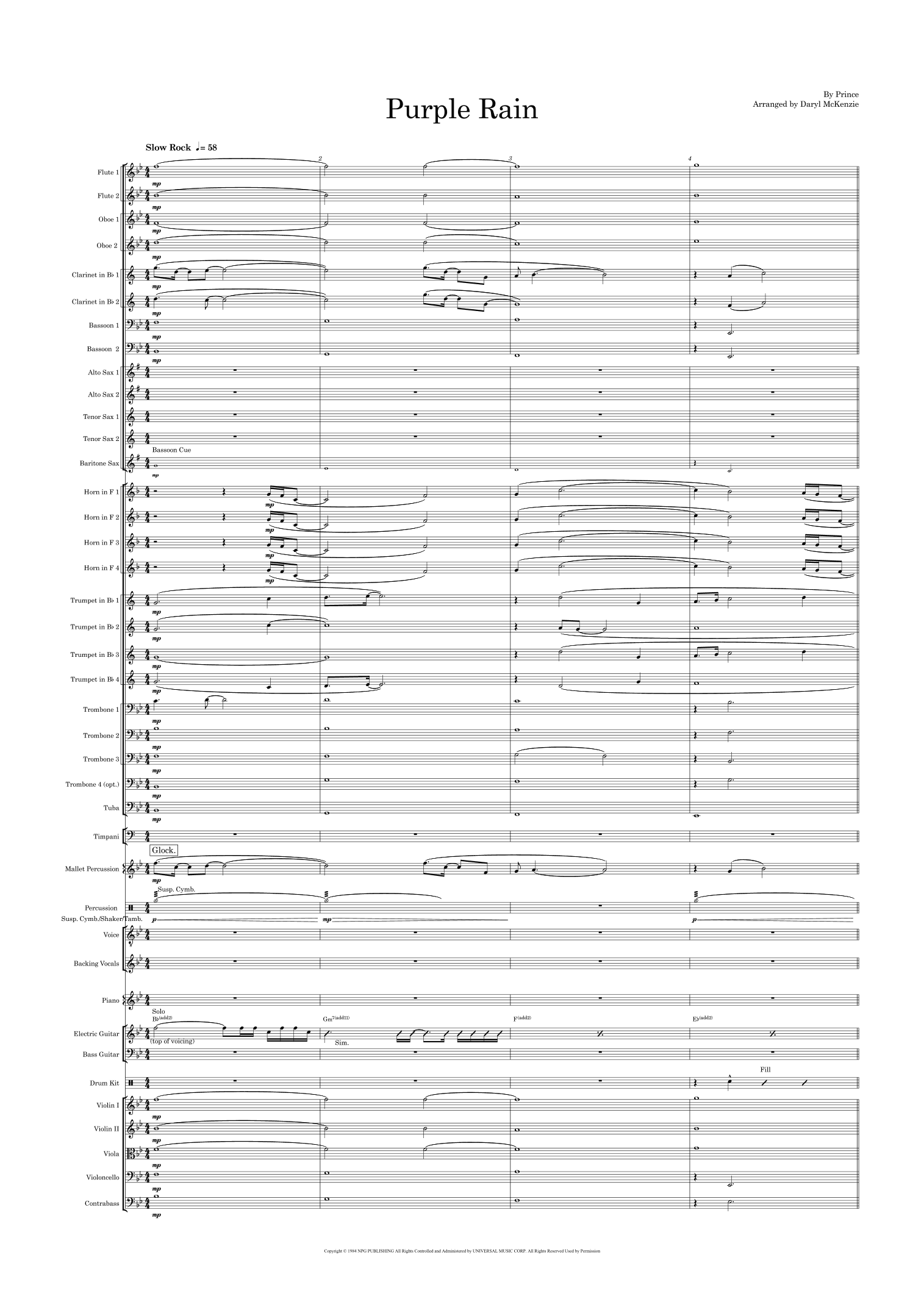 Purple Rain (arr. Daryl McKenzie)