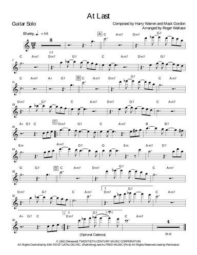 At Last (arr. Roger Wallace)
