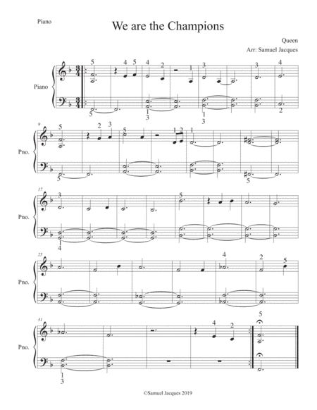 We Are The Champions (arr. Samuel Jacques)