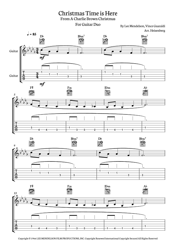 Christmas Time Is Here (arr. Heisenberg)