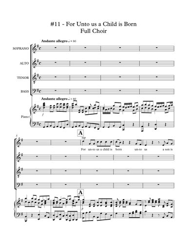 For Unto Us a Child is Born From The Messiah (arr. Joy Simons)