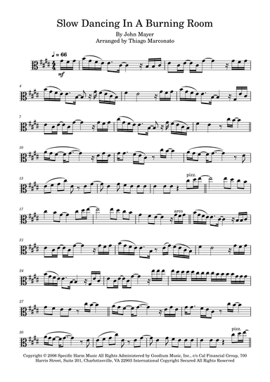 Slow Dancing In A Burning Room (arr. Thiago Marconato)