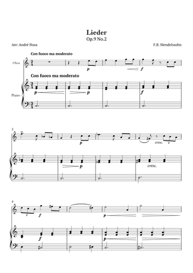 Lieder Op.9 No.2 (arr. André Nusa)