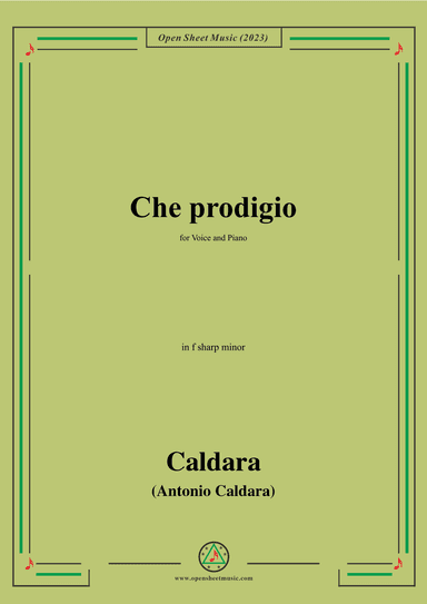 Caldara-Che prodigio,in f sharp minor (arr. OSM Press)
