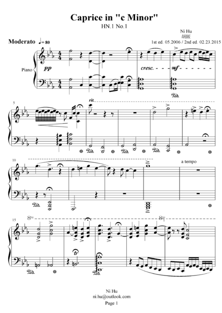 Caprice in c Minor. HN.1 No.1