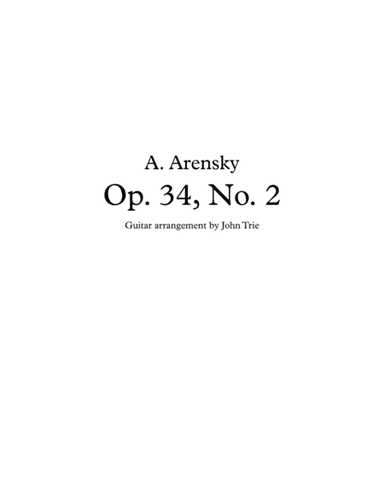 Opus 34, No. 2 (arr. John Trie)