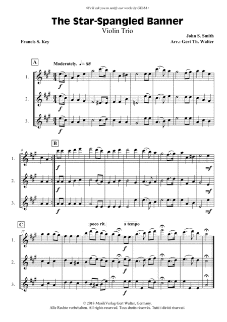 The Star-Spangled Banner (arr. Gert Th. Walter)
