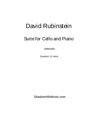 Suite for cello and piano