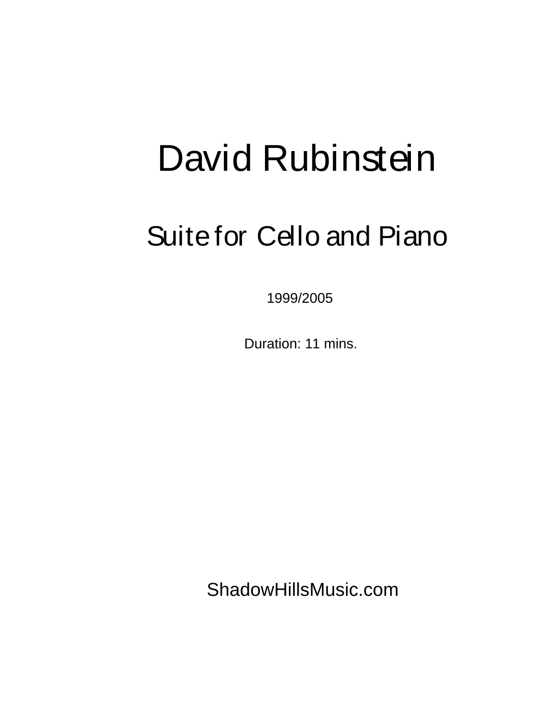 Suite for cello and piano