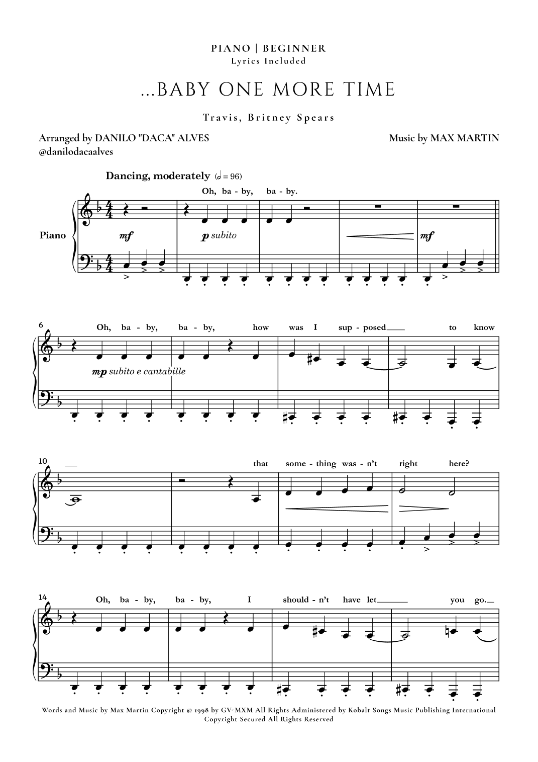 ...baby One More Time (arr. Danilo "Daca" Alves)