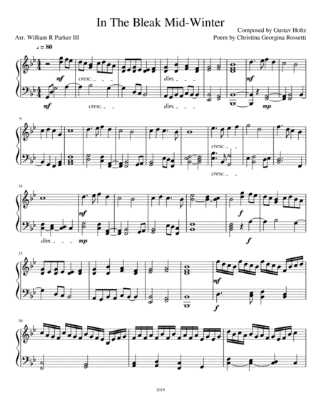 In The Bleak Mid-Winter (arr. William R Parker III)