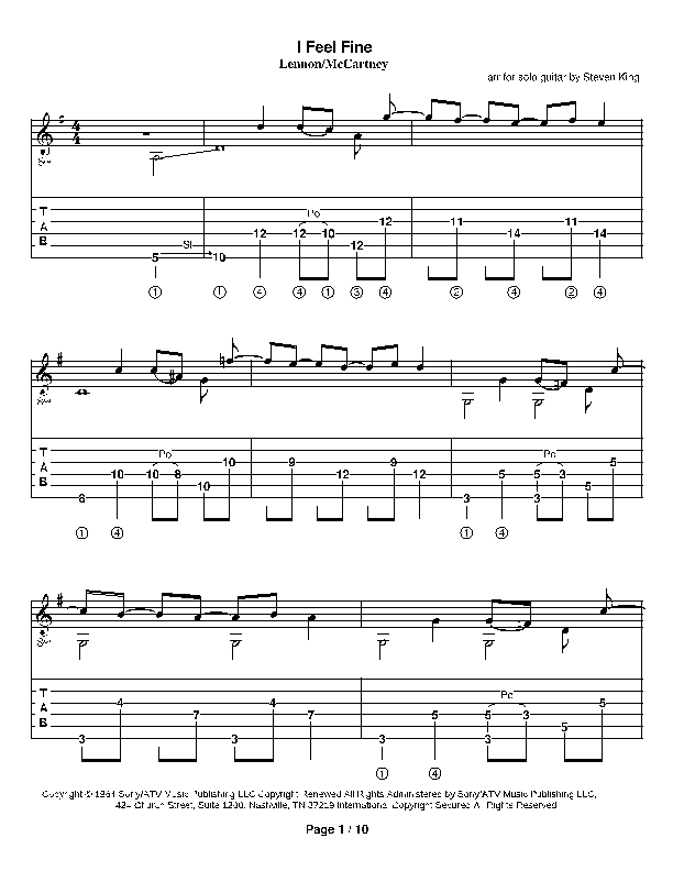 I Feel Fine (arr. Steven King)