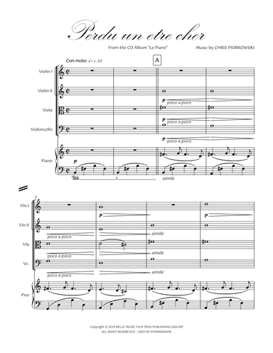 07. Perdu un être cher Piano Quintet