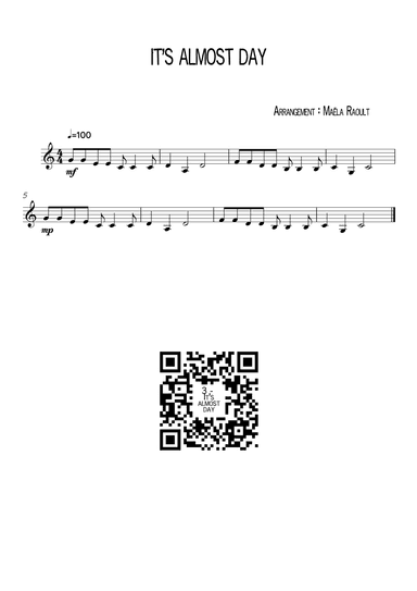 It's almost day (arr. Maëla Raoult)