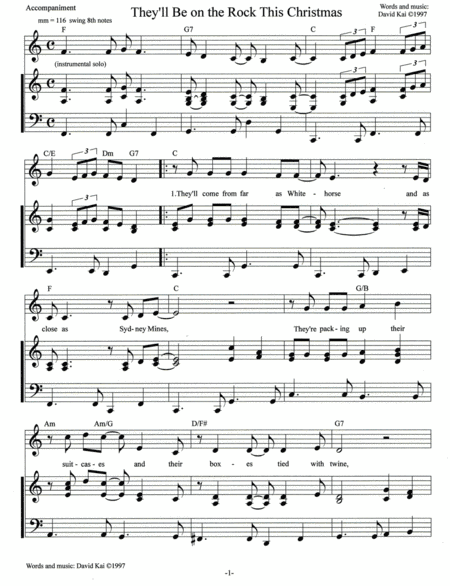 They'll Be on the Rock This Christmas (accompaniment)