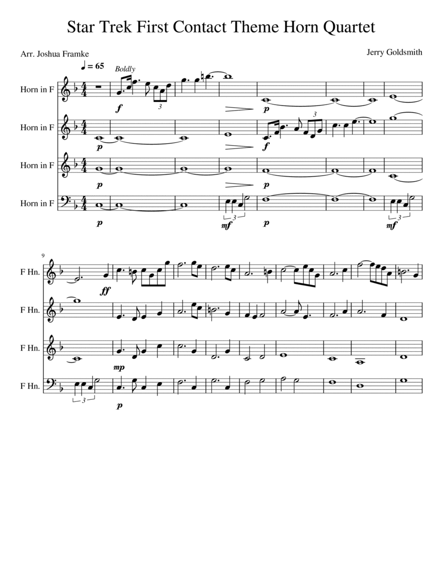 Star Trek(r) First Contact (arr. Joshua Framke)