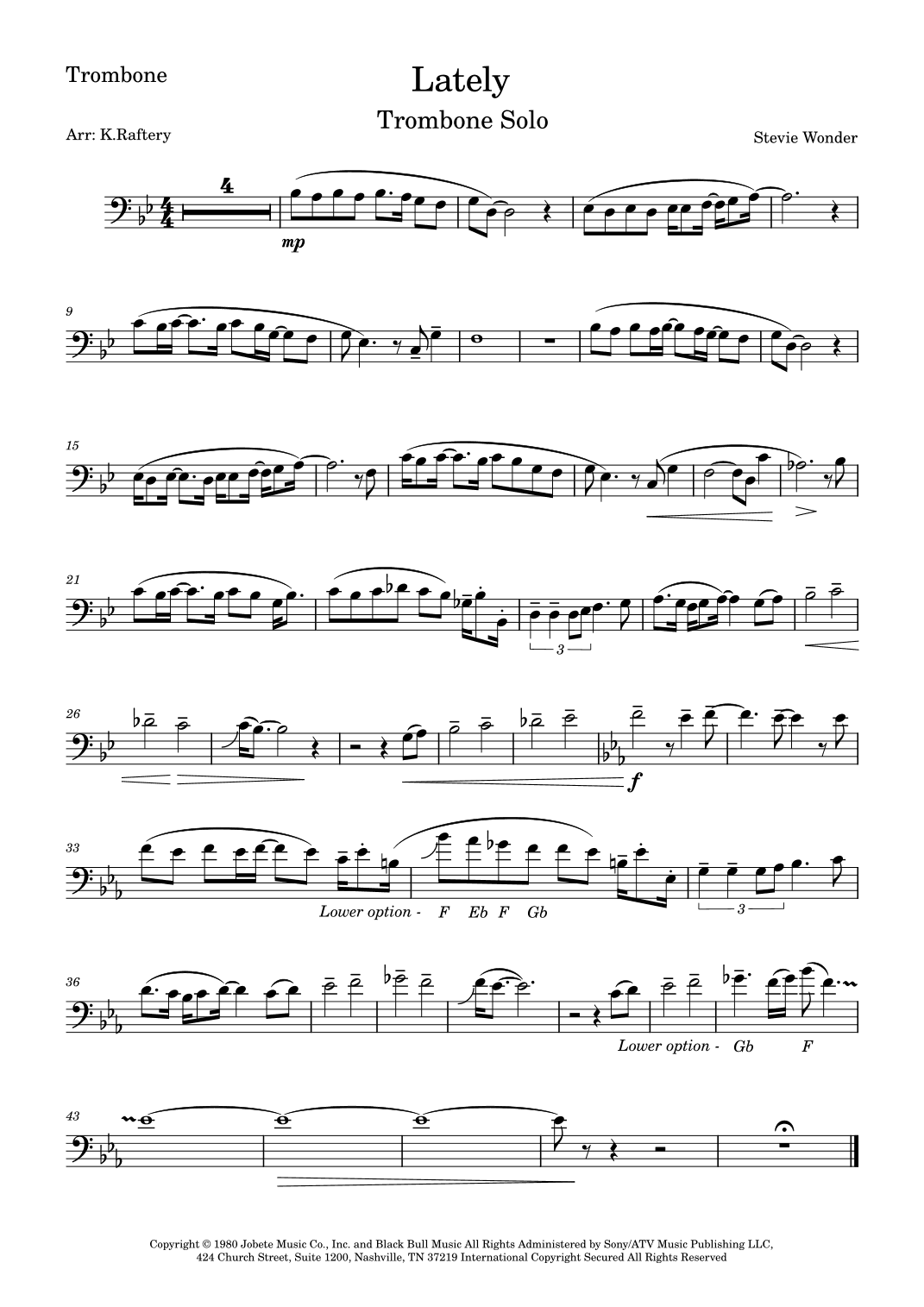 Lately (arr. Kyle Raftery)