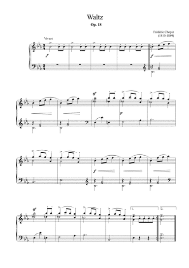 Chopin - Waltz Op.18 (easy piano arrangement) (arr. MPS)