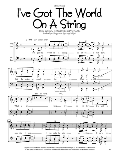 I've Got The World On A String (arr. Larry Wright)