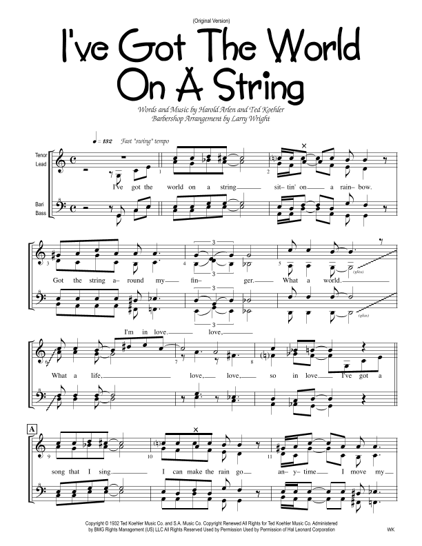 I've Got The World On A String (arr. Larry Wright)