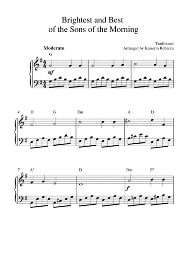 Brightest and Best of the Sons of the Morning (arr. Kaiserin Rebecca)