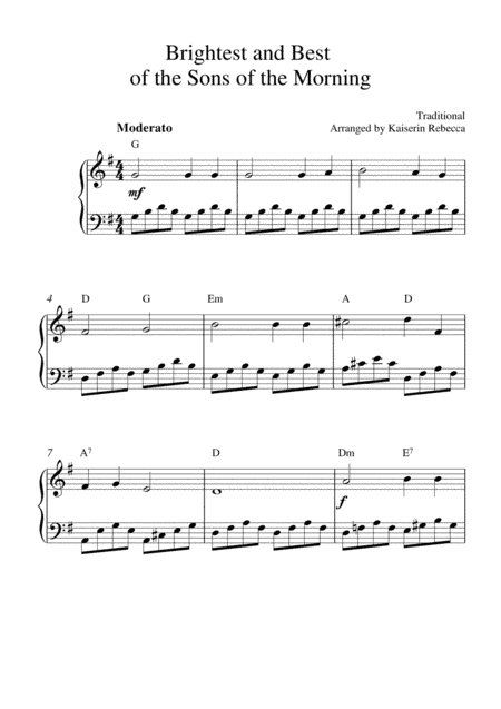 Brightest and Best of the Sons of the Morning (arr. Kaiserin Rebecca)