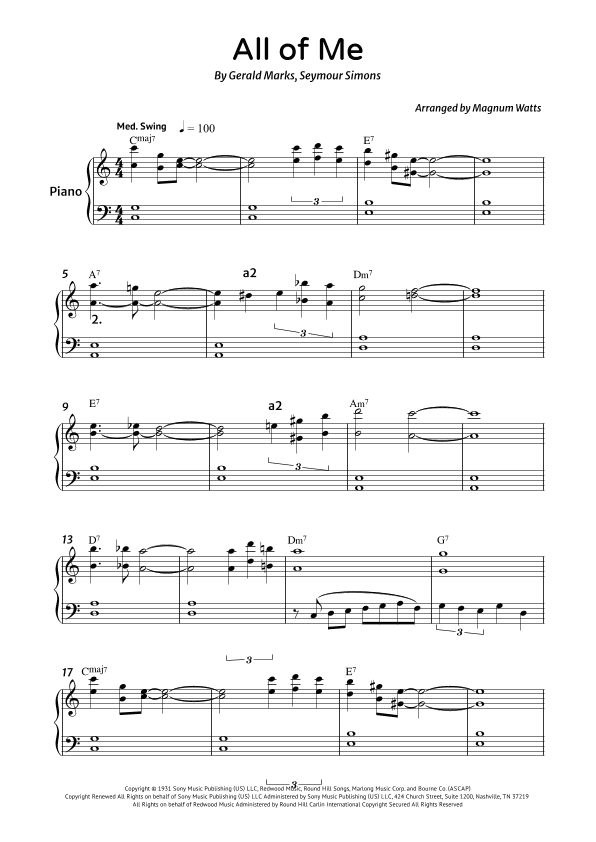 All Of Me (arr. Magnum Watts)