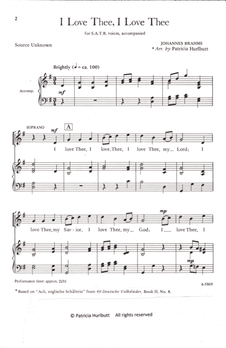 I Love Thee, I Love Thee (arr. Patricia Hurlbutt)