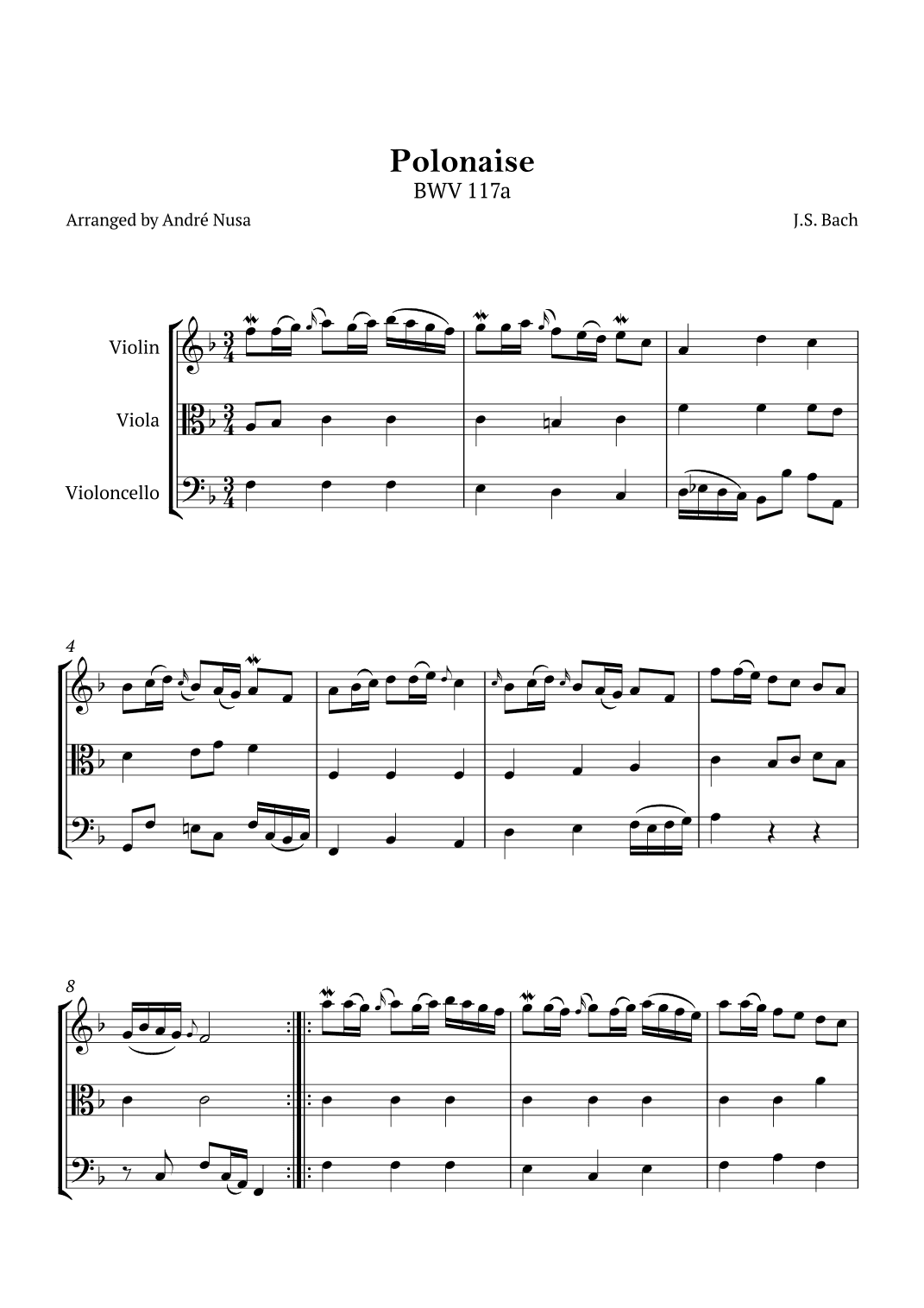 Polonaise BWV 1117a (arr. André Nusa)