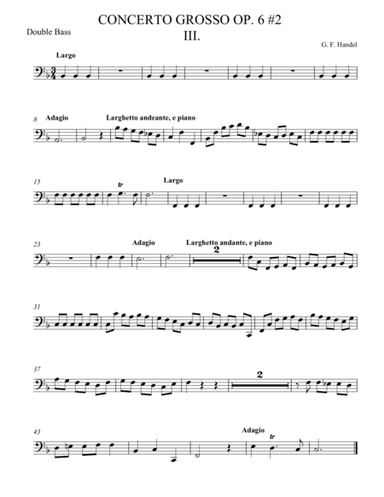 Concerto Grosso Op. 6 #2 Movement III (arr. theupperstaff.com)