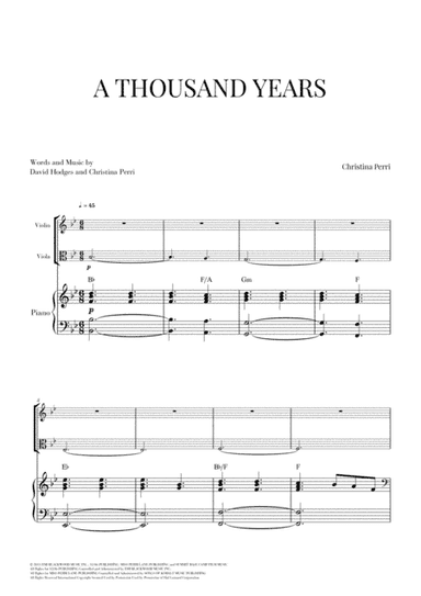 A Thousand Years (arr. Cadenza Editions)