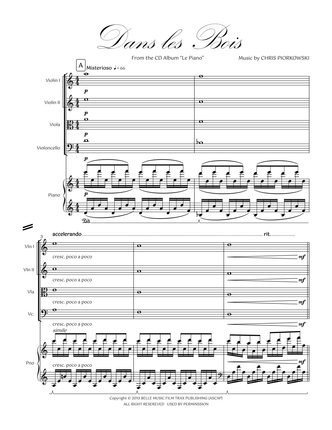 10. Dans le Bois Piano Quintet