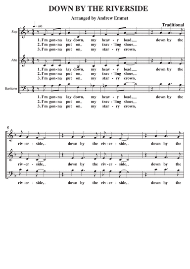 Down By The Riverside A Cappella SAB (arr. Andrew Emmet)