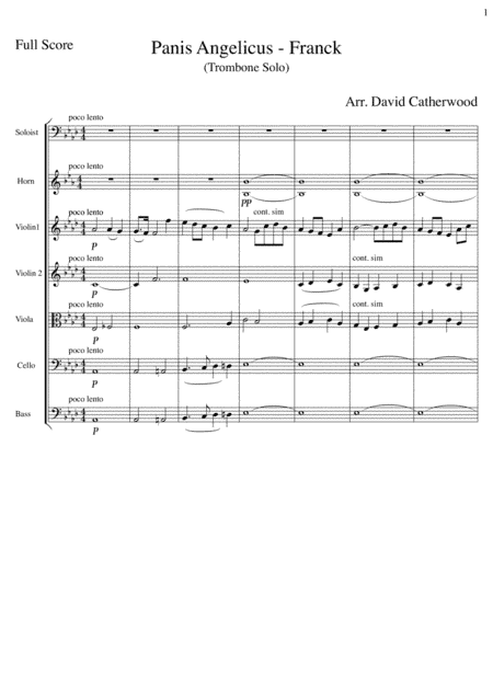 Trombone Solo - Panis Angelicus (Franck arr. for Trombone and Orchestra by David Catherwood) (arr. David Catherwood)