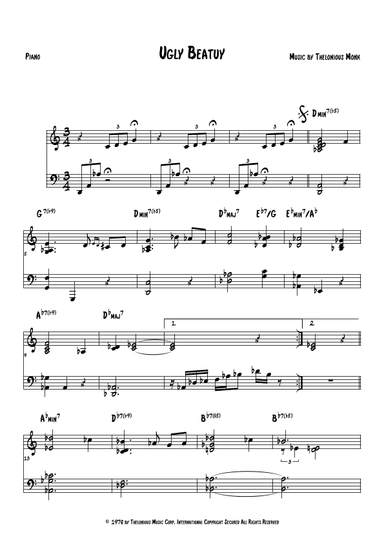 Ugly Beauty (arr. The Sheet Music Library)
