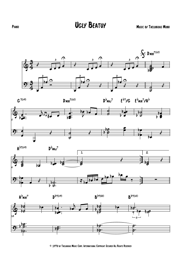 Ugly Beauty (arr. The Sheet Music Library)