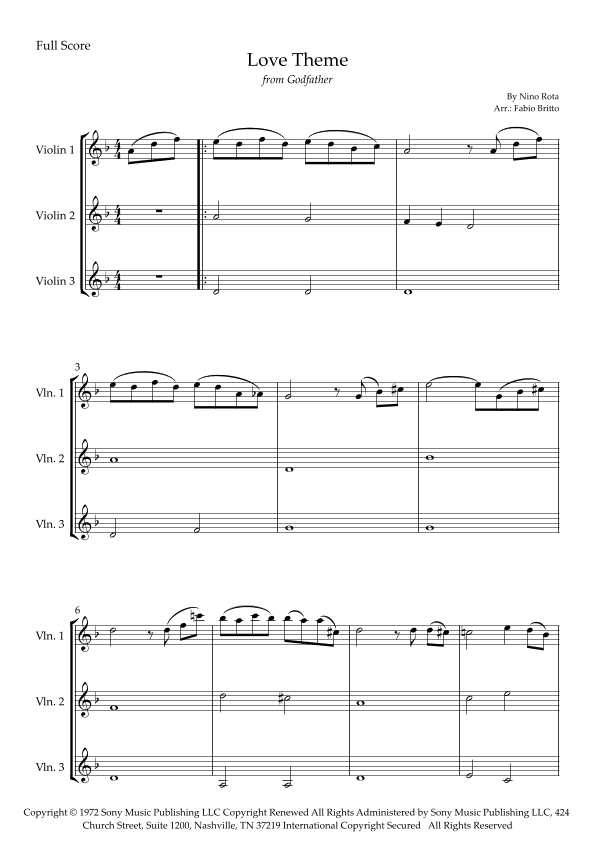 The Godfather (love Theme) (arr. Fabio Britto)